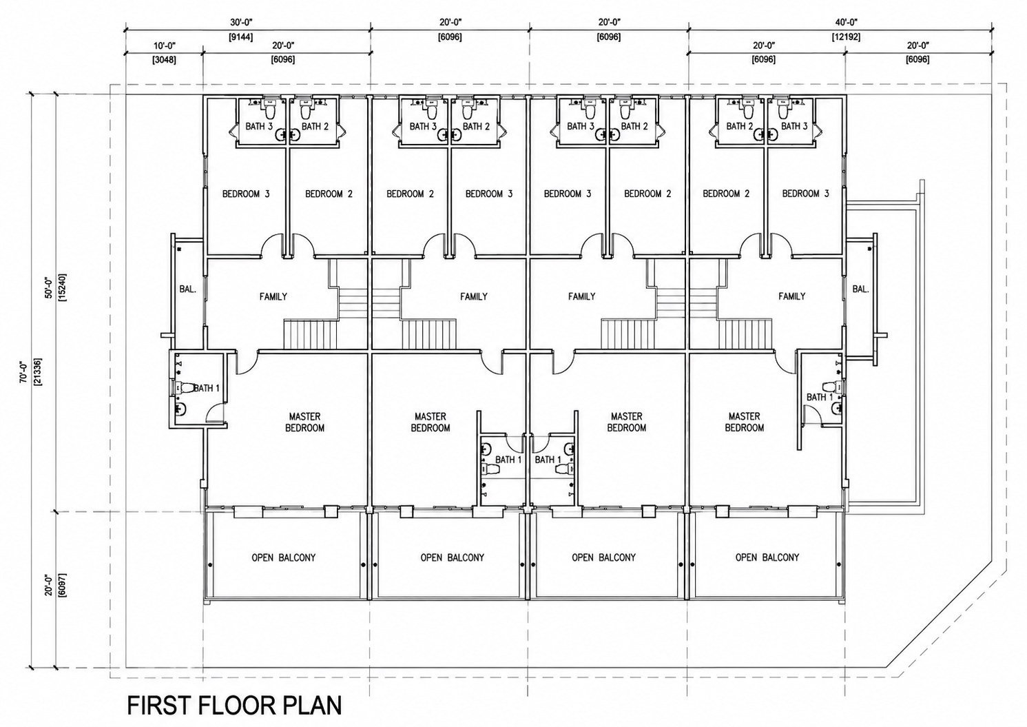 First floor plan of the double-storey terrace at Ampang Cove, Ipoh