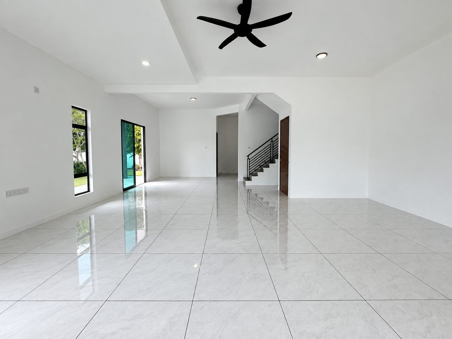 Living area with staircase at the Ampang Cove semi-detached show house