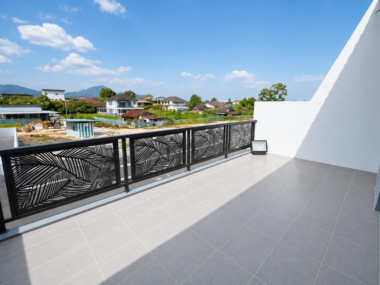 Open balcony with a view towards the limestone hills, Ampang Cove terrace
