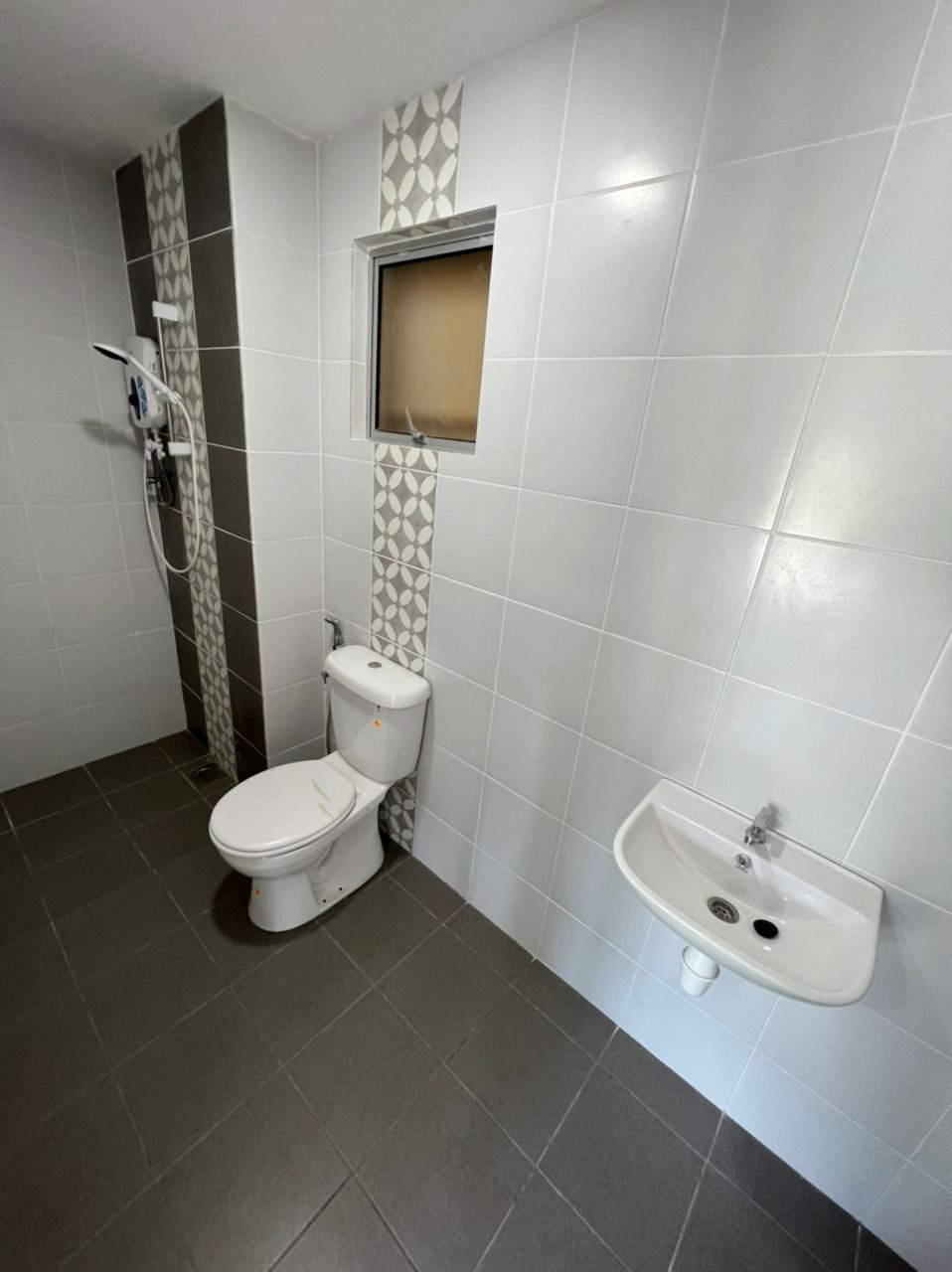 Bathroom in the 1-bedroom show unit