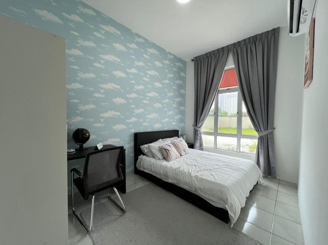 Master bedroom of the 2-bedroom show unit