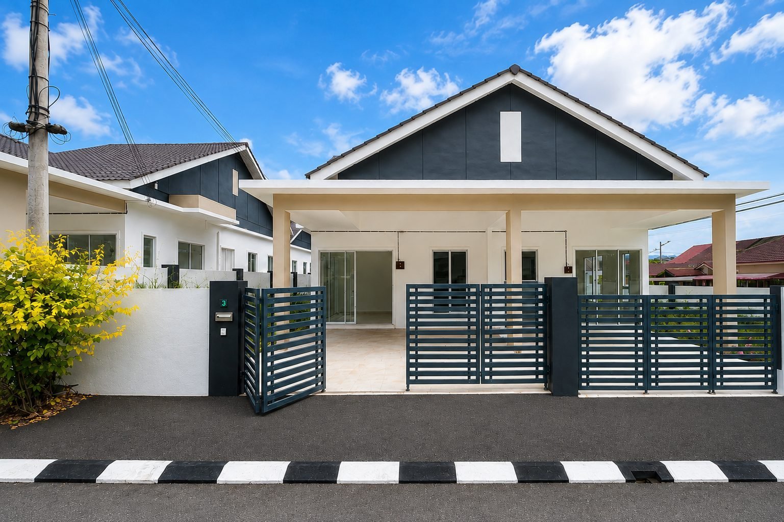 Street elevation of the completed Semi-D Cluster at Desa Chemor Impian Phase 1, Chemor