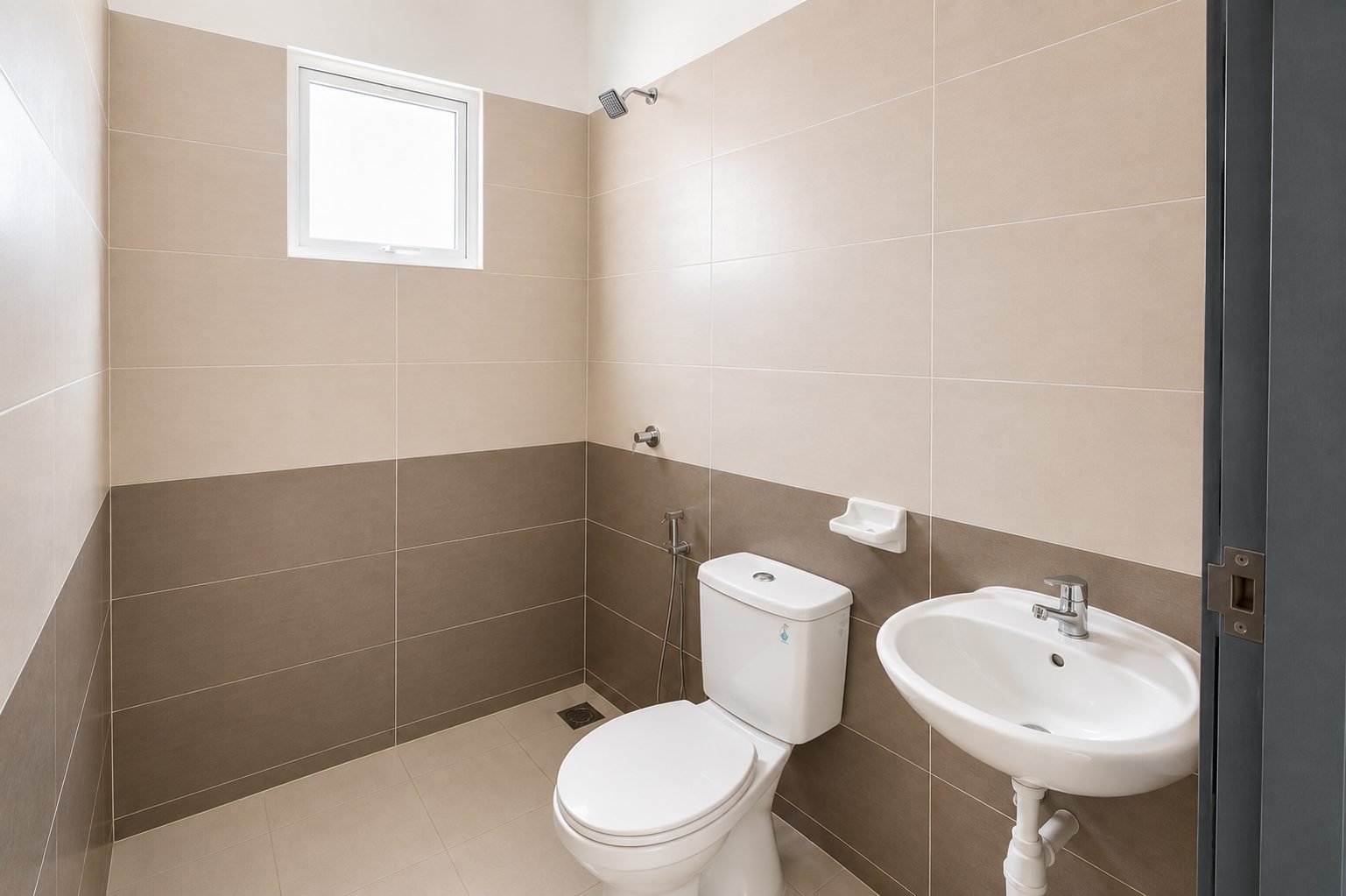 Bathroom with two-tone tiling, Desa Chemor Impian Phase 1