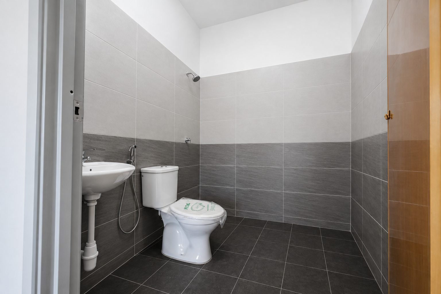 Bathroom with grey tiling, Desa Chemor Impian Phase 2