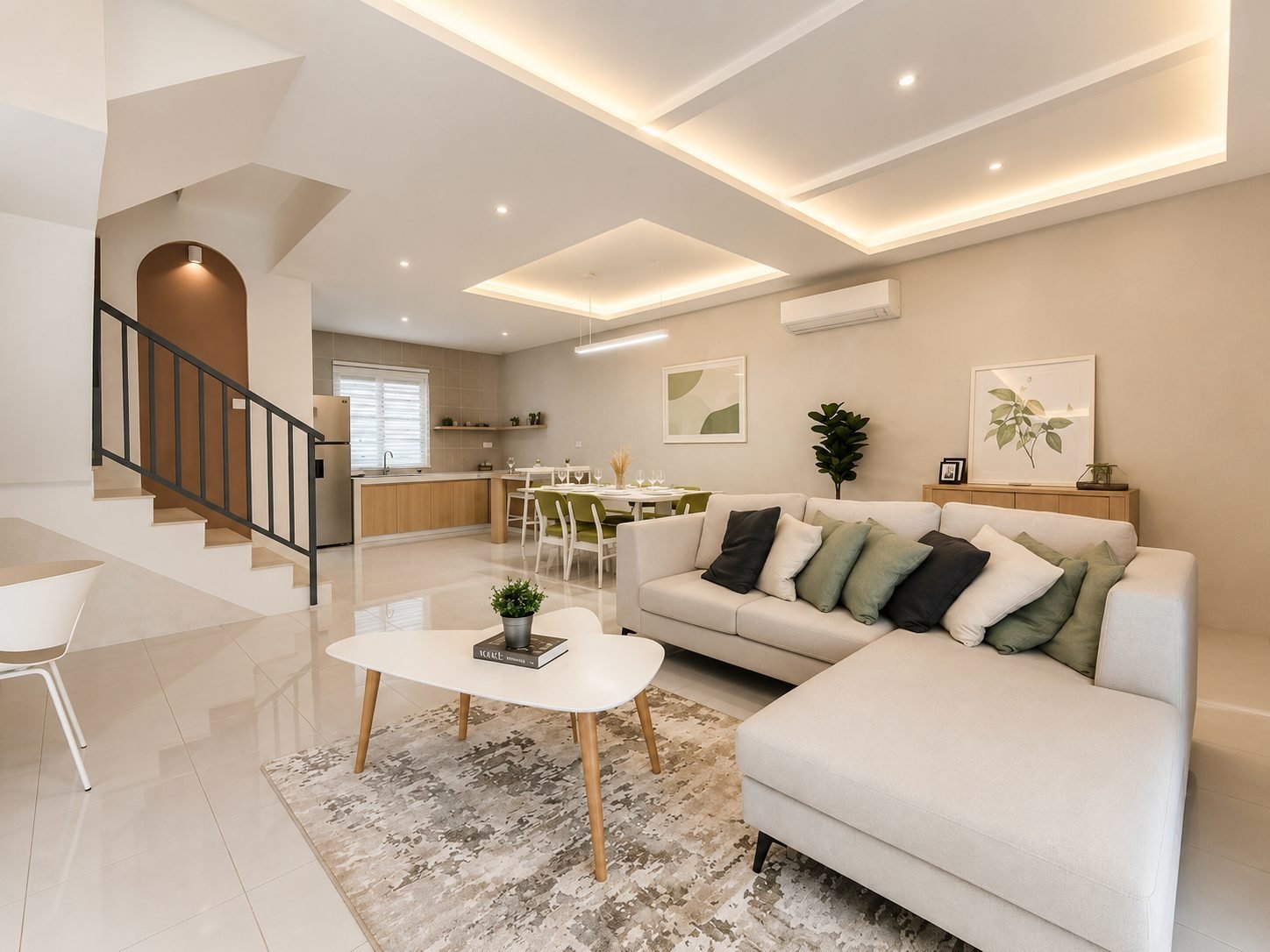 Living and dining area of the show house at Desa Park Chemor, Ipoh