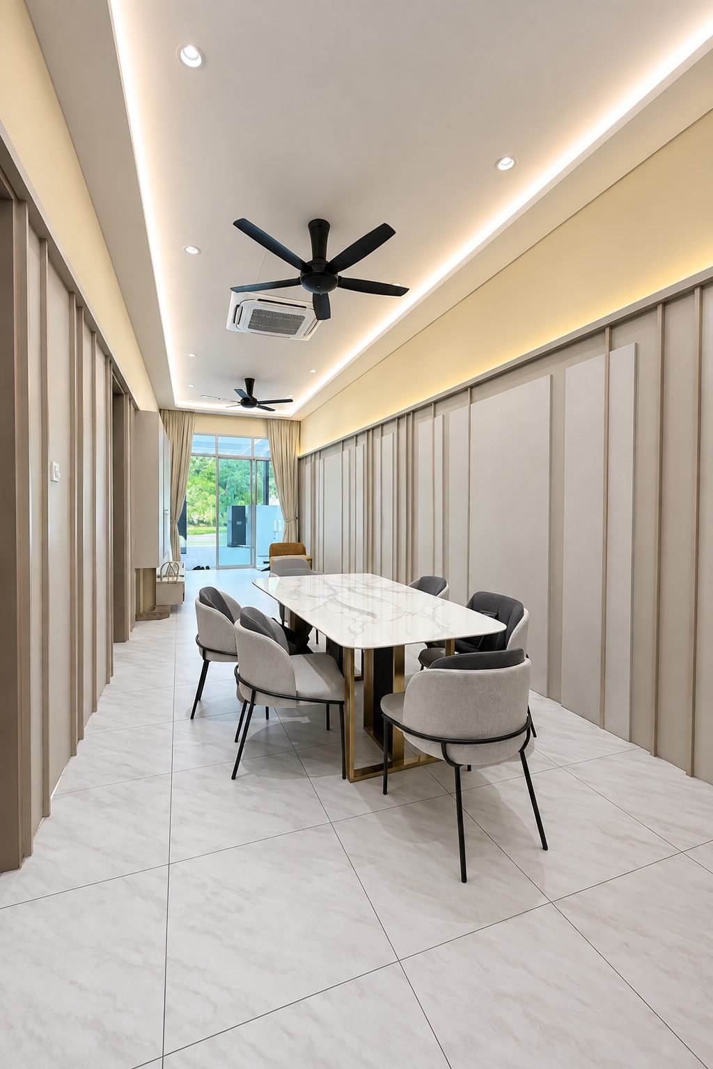 Dining area between the living room and the kitchen, Taman Gopeng Mewah show house