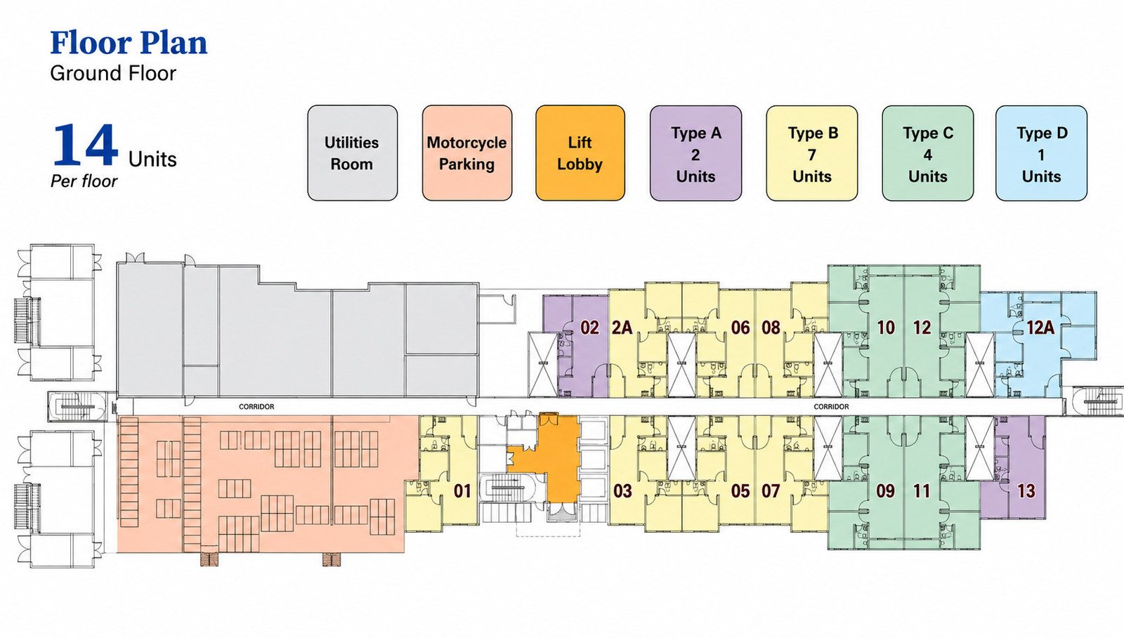 Ground floor layout, Residensi Jati De Meru Block A