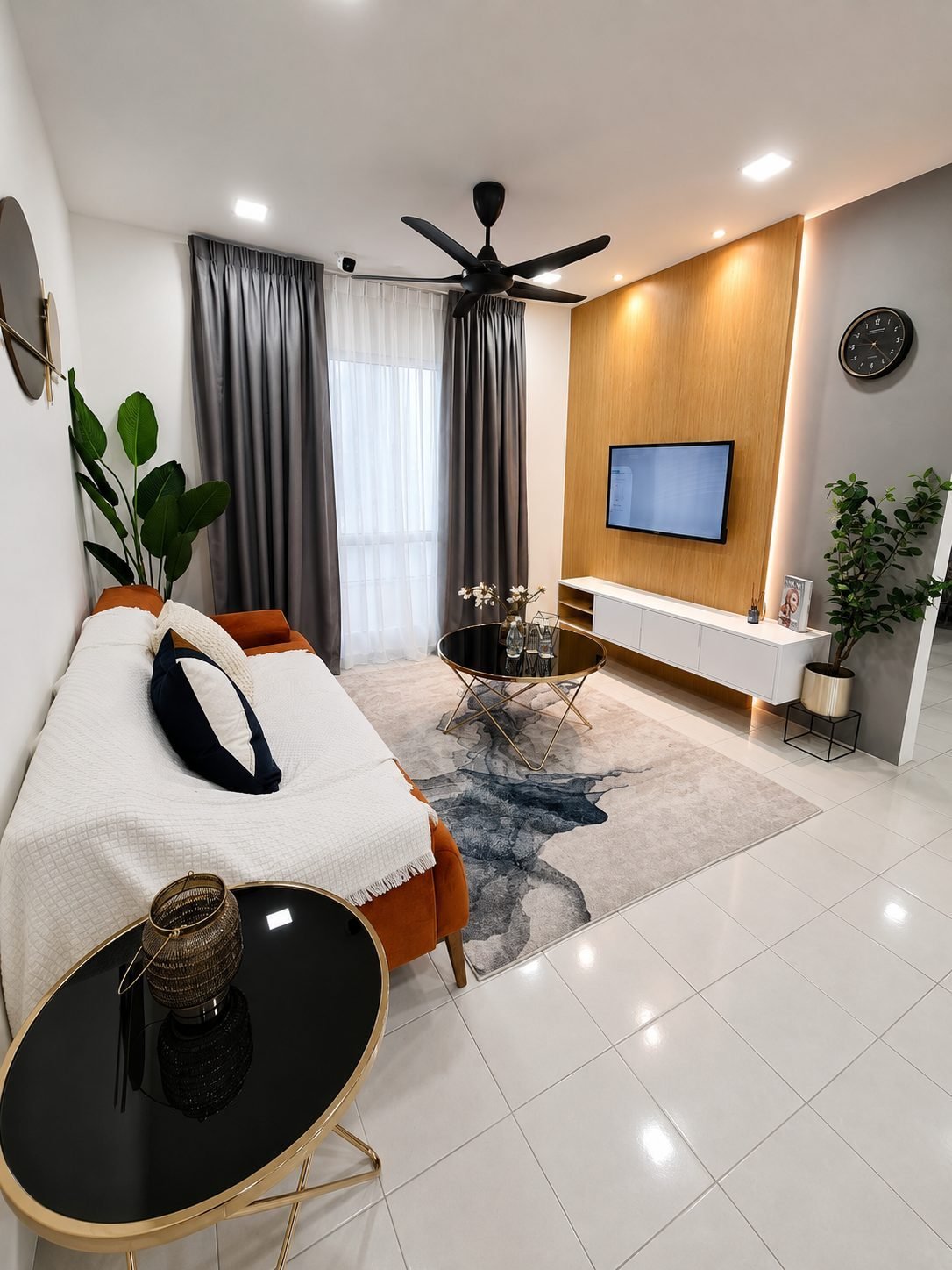 Living and dining area in the Type B show unit at Residensi Jati De Meru, Ipoh