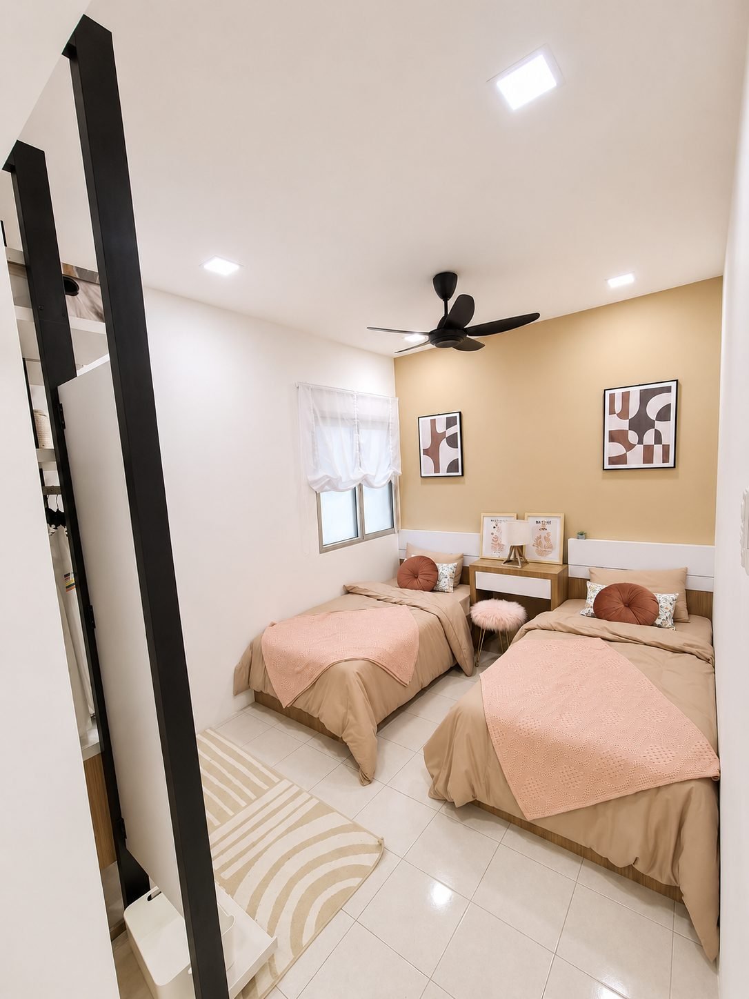 Twin bedroom in the Type C show unit at Residensi Jati De Meru, Ipoh