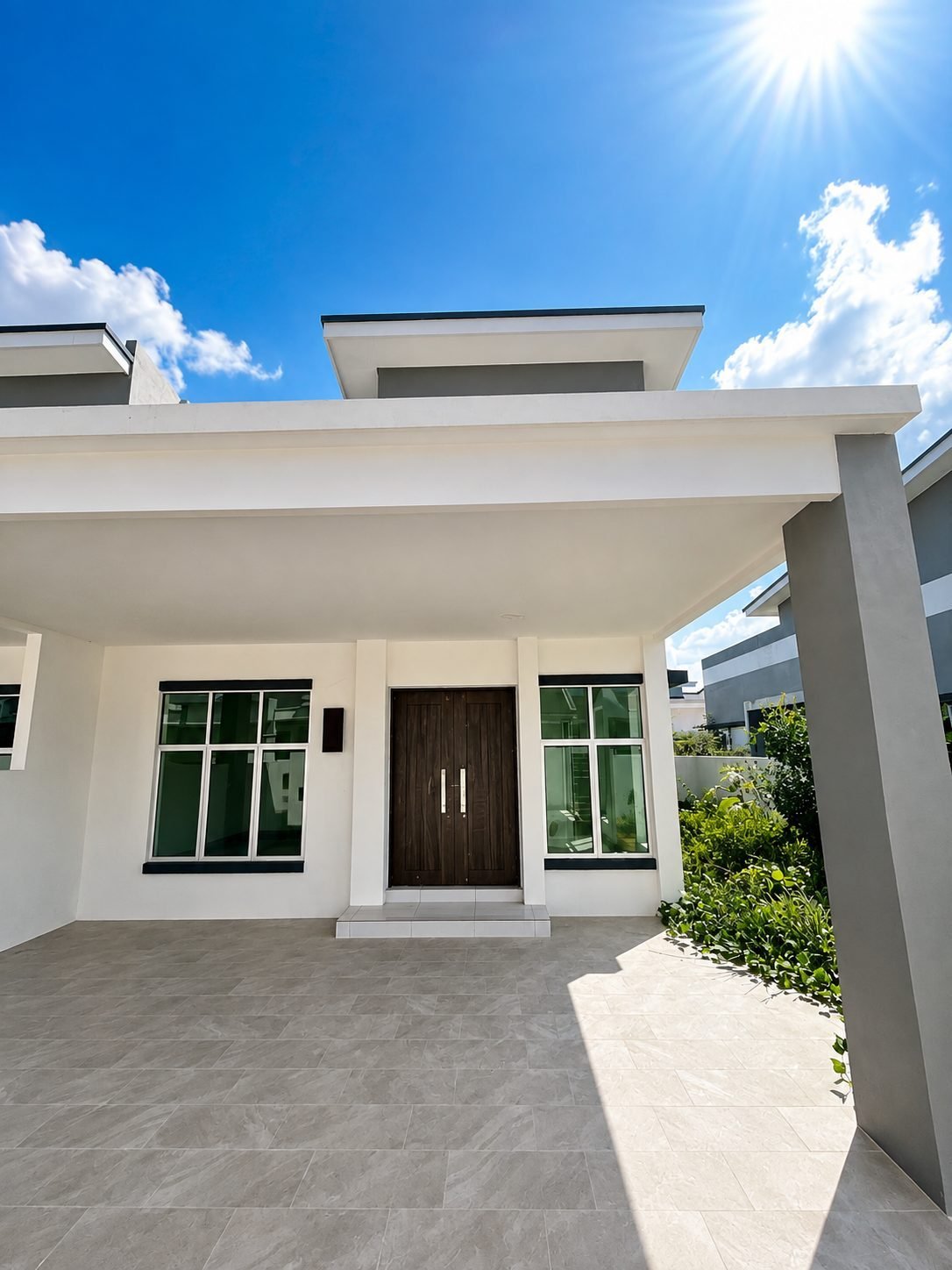 Front porch and entrance of the Taman Klebang Ria Type B unit, Ipoh