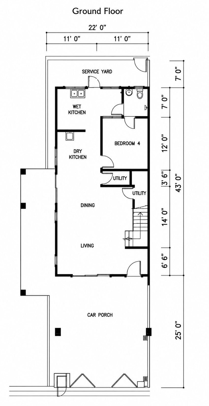 Double-Storey Terrace — Corner lot — Ground Floor