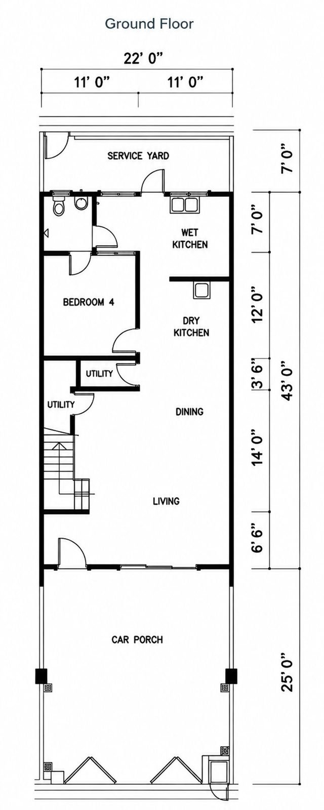 Double-Storey Terrace — Intermediate lot — Ground Floor