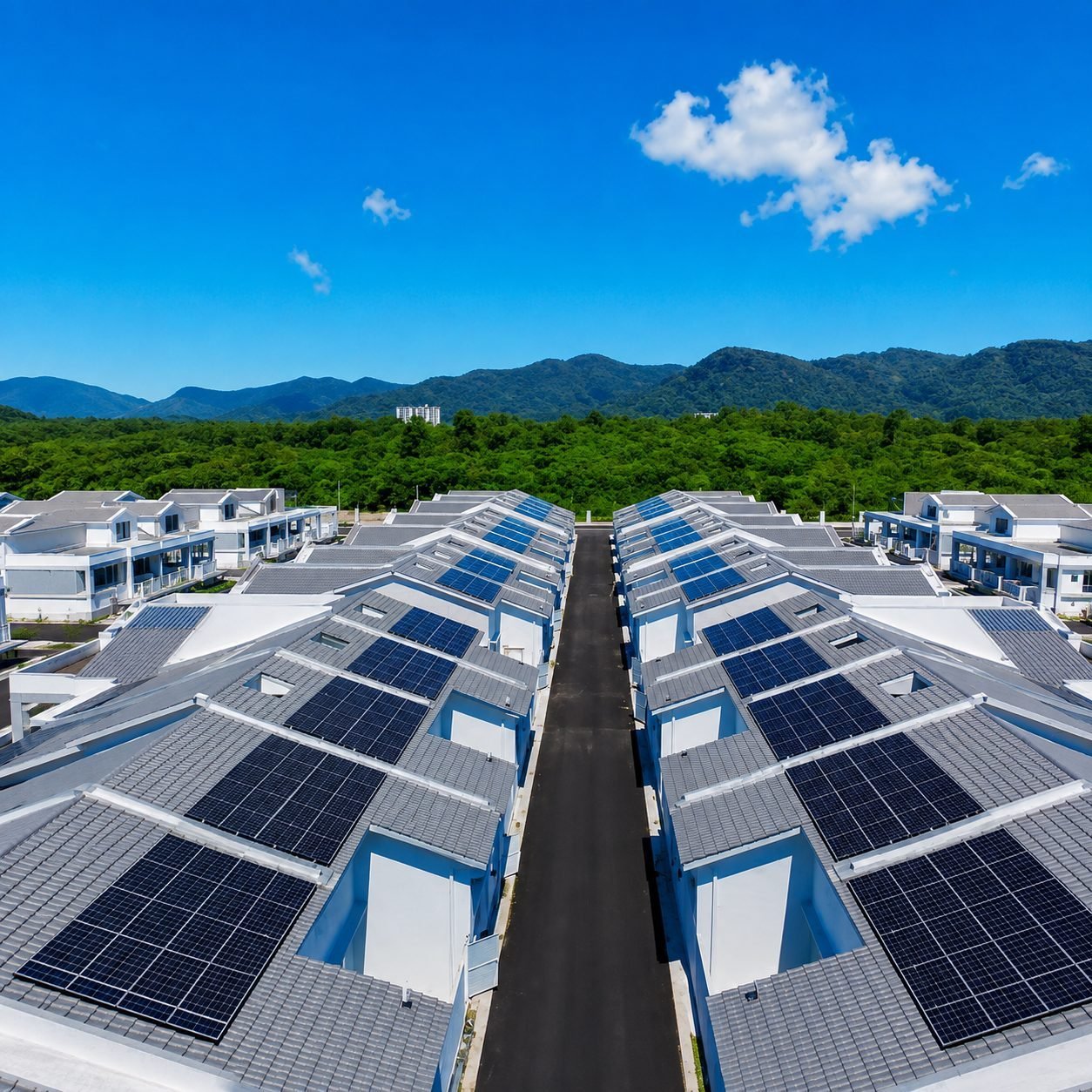 Solar panels on Klemeru rooftops