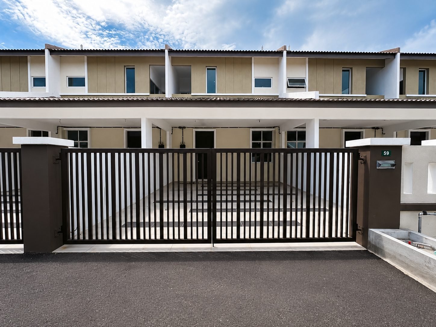 Street elevation of the 2-storey terraces at Pearl Garden, Ipoh