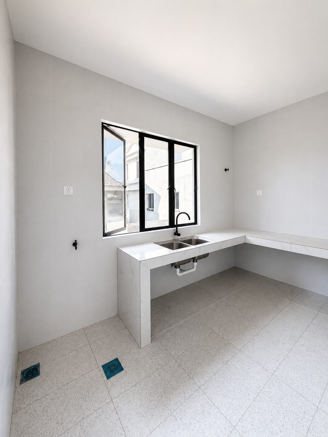 Wet kitchen counter and sink, Pulai Heights terrace unit