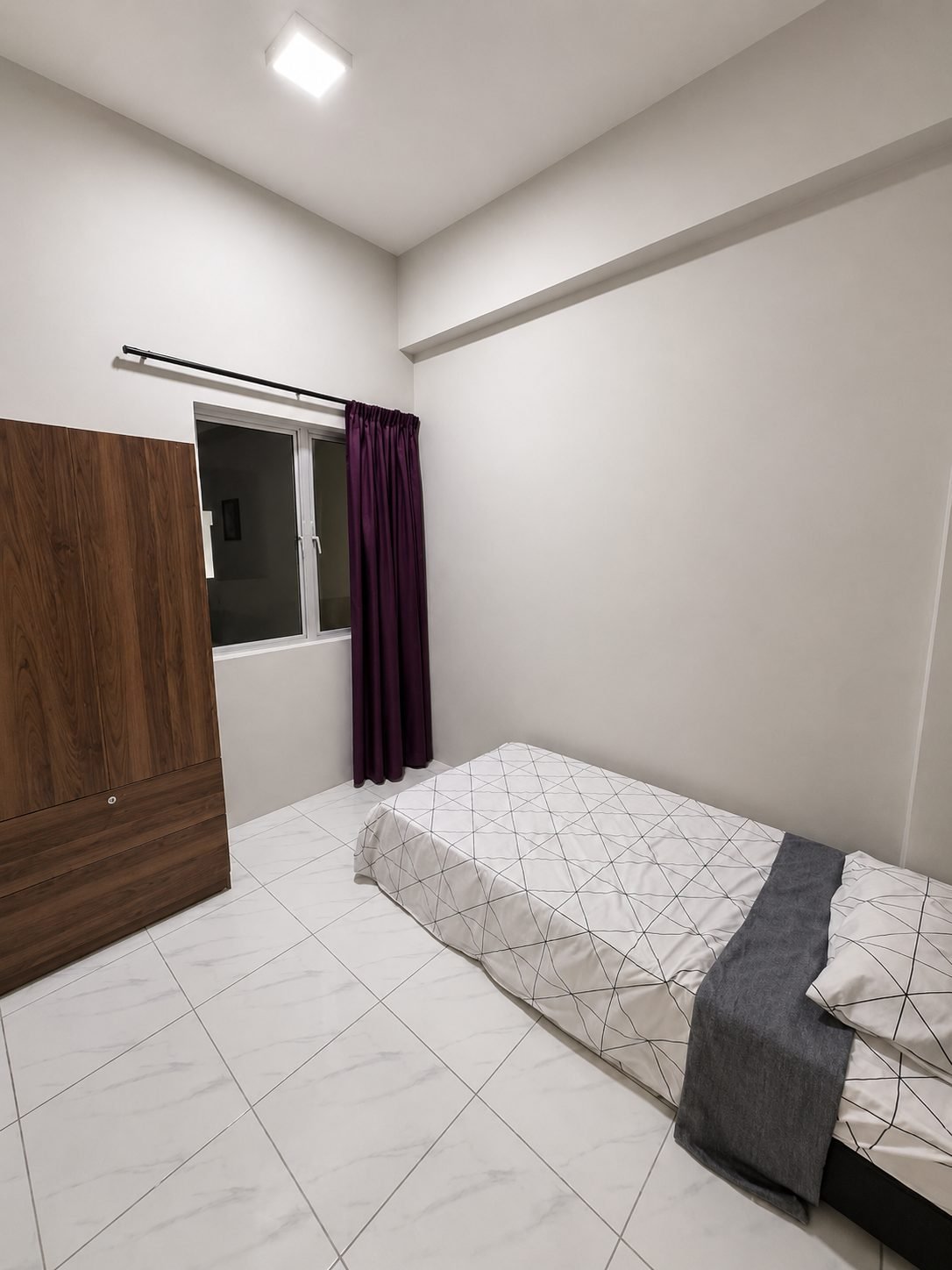 Bedroom with a fitted wardrobe, Type A show unit, Pangsapuri Putra Bercham