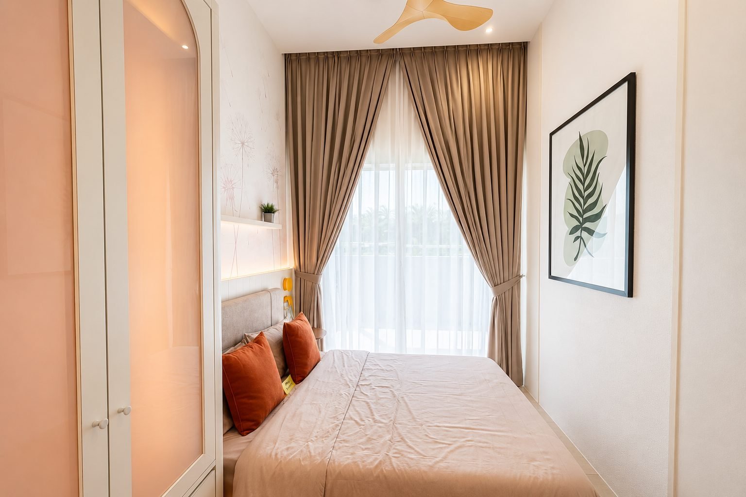 Second bedroom with a fitted wardrobe, Rimbayu cluster Semi-D show house