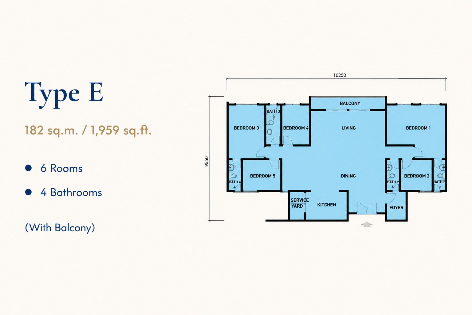 Type E floor plan, 1,959 sq ft, Santorini @ Botani Ipoh