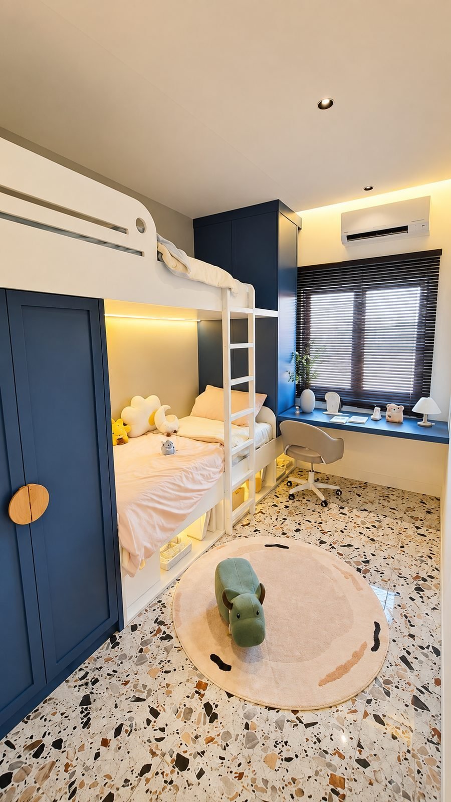 Children's bedroom with bunk bed in the Type A show unit at Santorini @ Botani, Ipoh