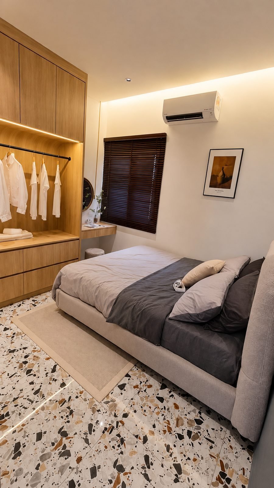 Master bedroom with fitted wardrobe in the Type A show unit at Santorini @ Botani, Ipoh