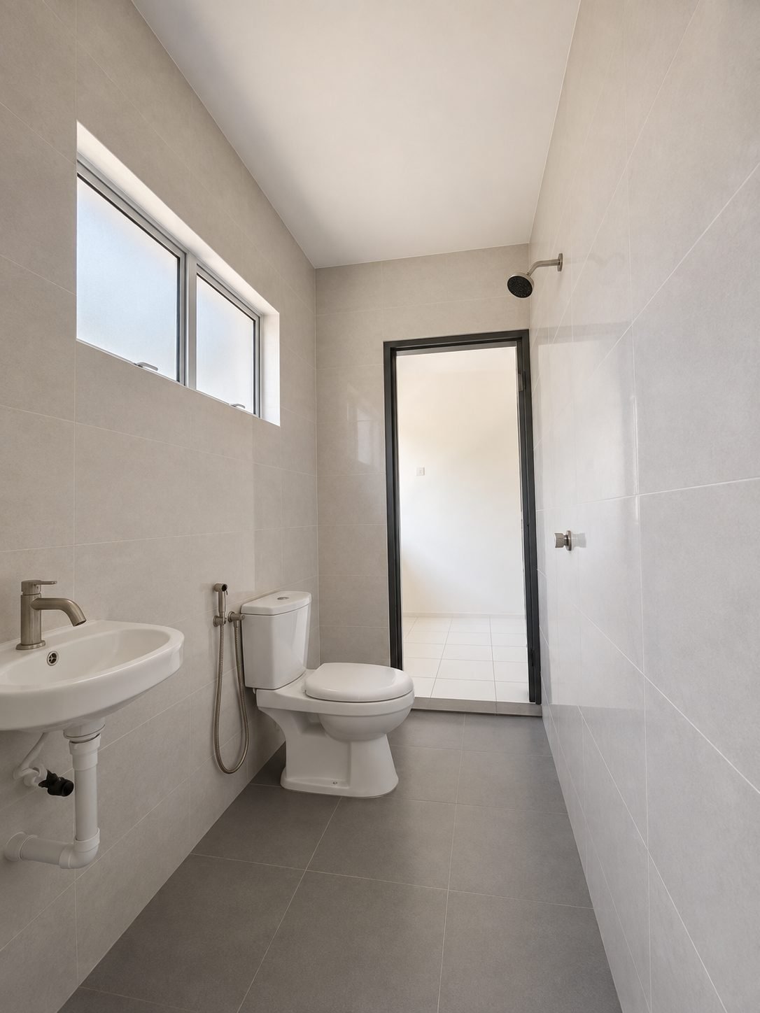 Bathroom with a shower screen, Silver Valley Gardens show house