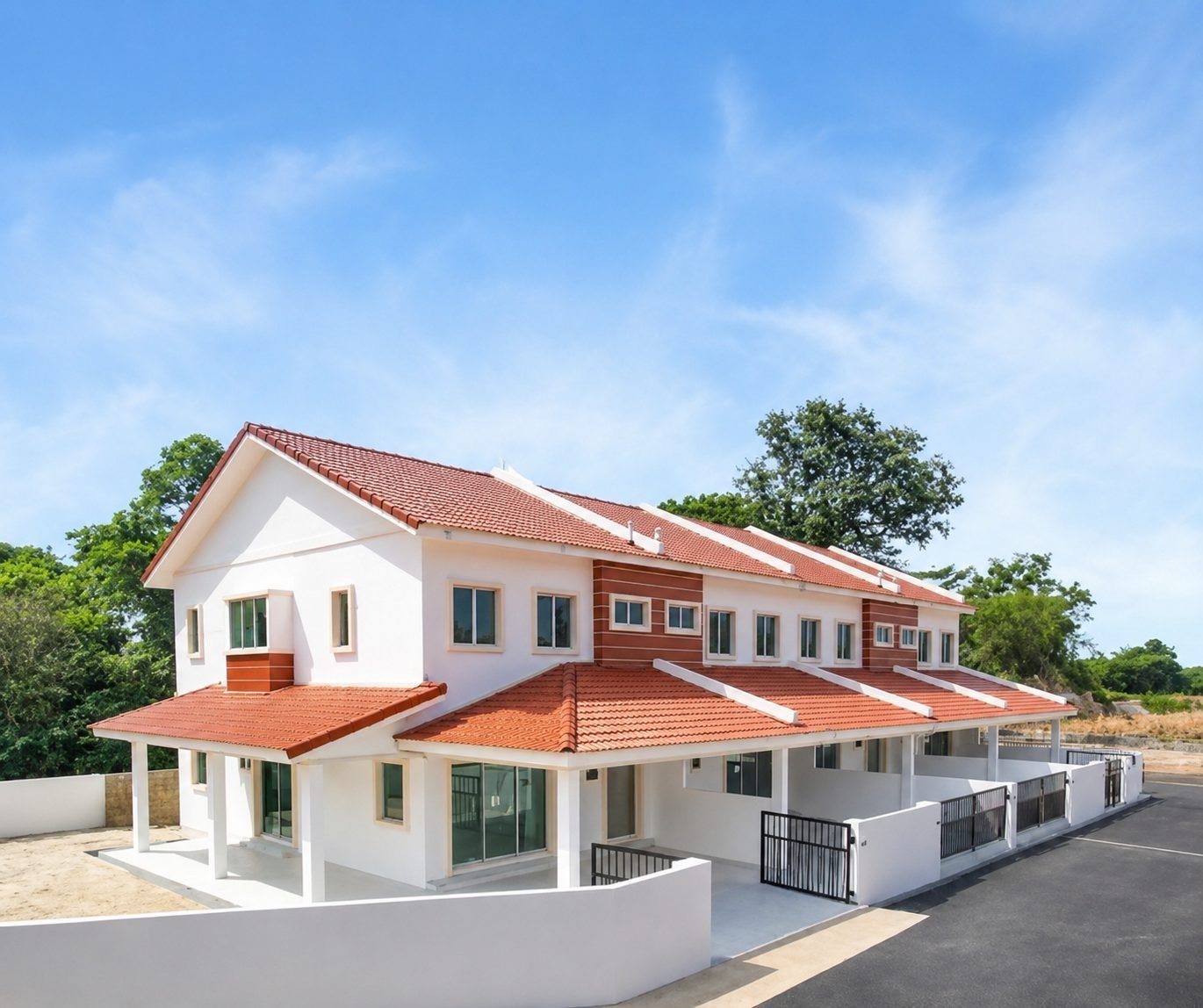 End unit of the double-storey terrace row at Silver Valley Gardens, Chepor, Ipoh