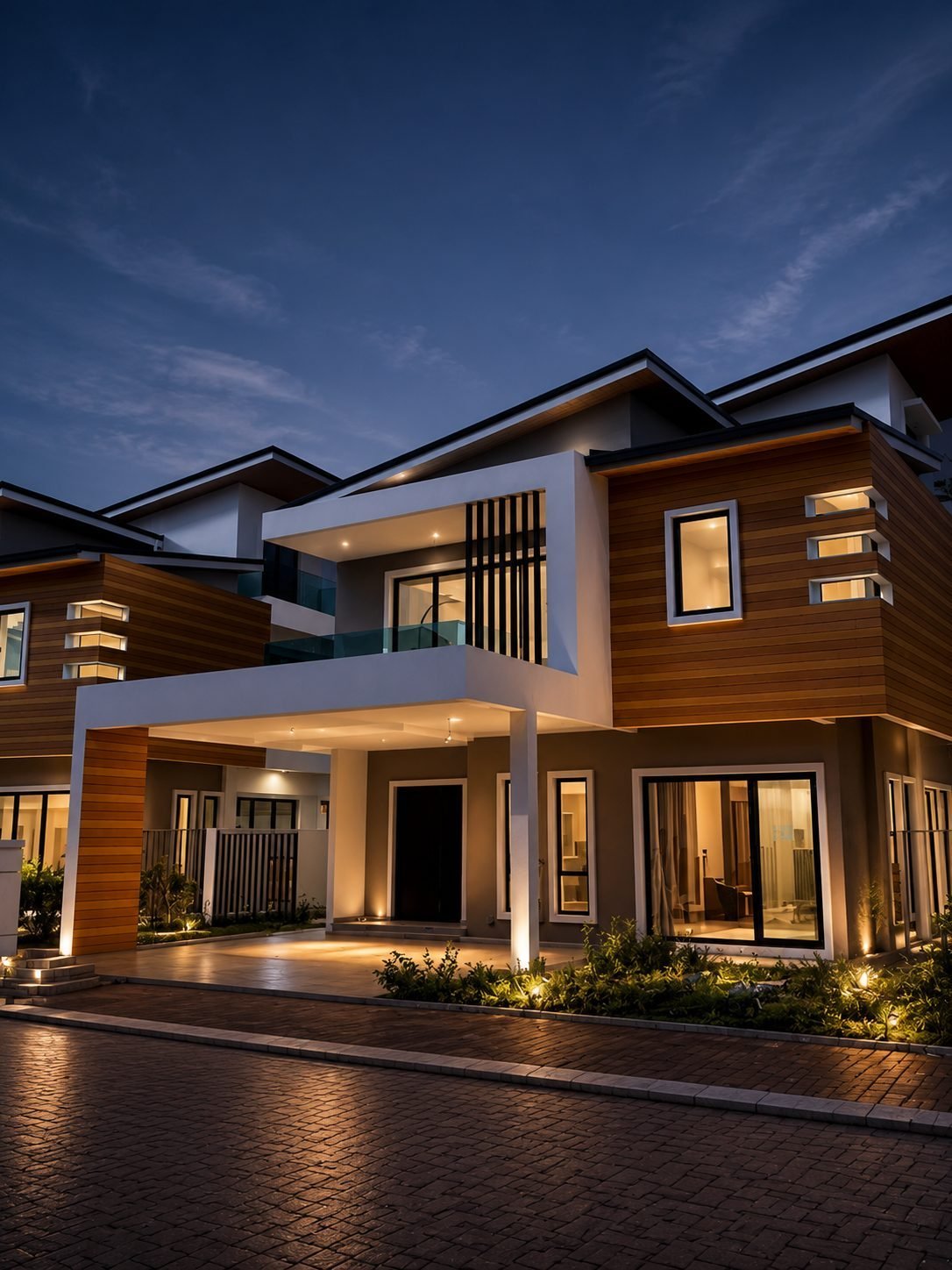 Thompson Prestige bungalow at dusk on Tiger Lane, Ipoh