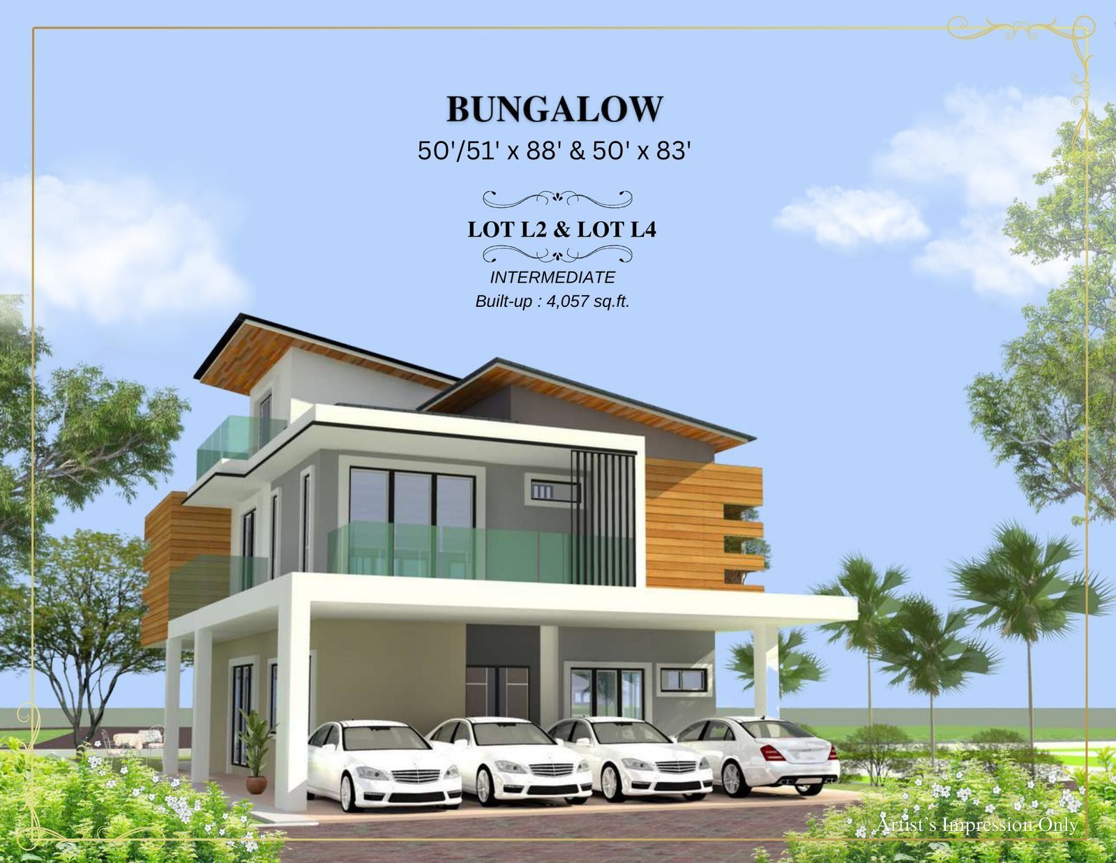 Artist's impression of Lots 2 and 4, the dual-front bungalow at Thompson Prestige, Ipoh
